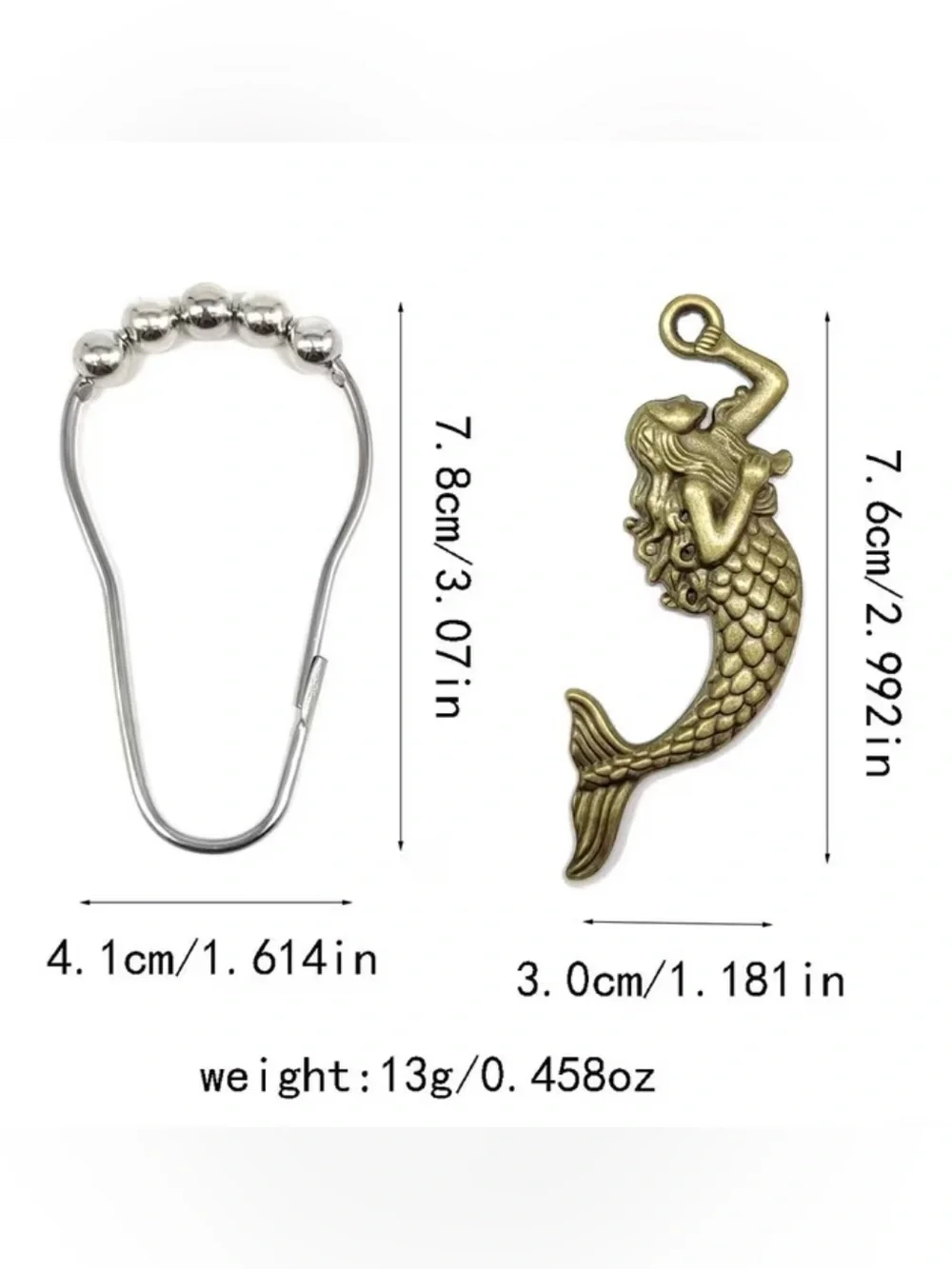12pcs Mermaid Shower Curtain Rings.